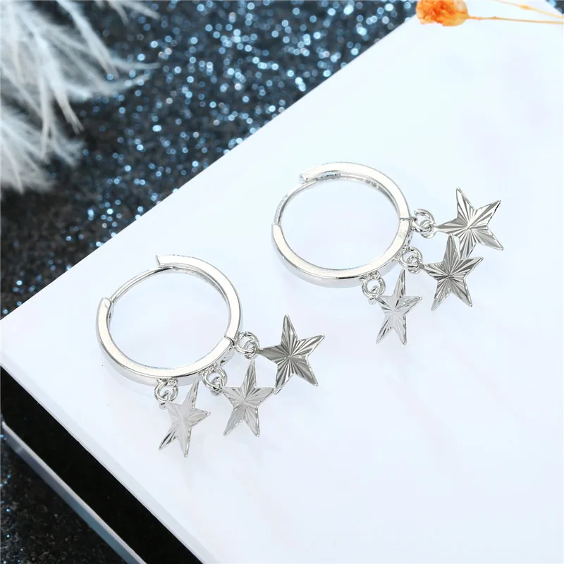 15 мм золотые серьги-кольца с перьями и звездами, дизайнерские серьги для женщин, вечерние ювелирные изделия, новинка, RY1219