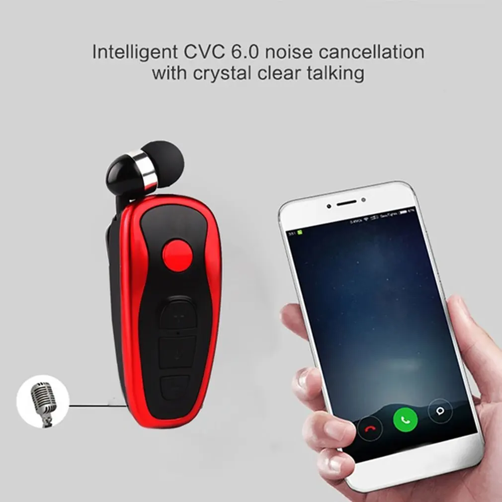 Wireless BT Headset With Vibration Voice Report Long Standby Mini Earphone With Microphone Music Stereo Headset