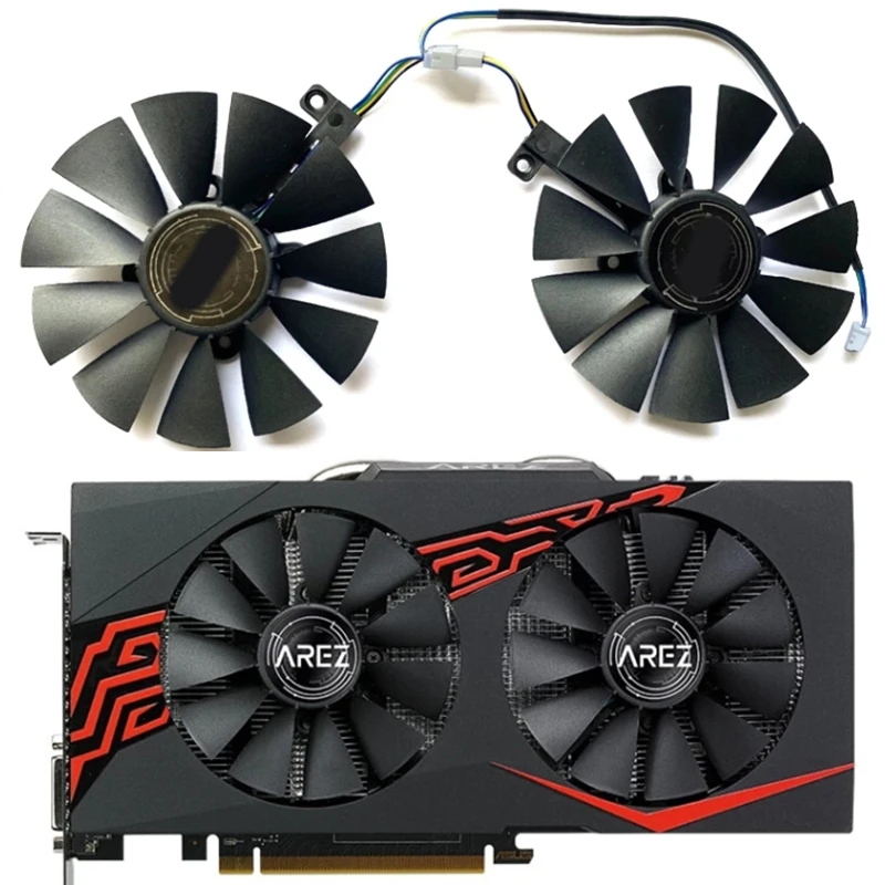 New 2pcs t129215su pld09210s12hh 4Pin 87mm 12V GPU cooling fan for arez ASUS radeon RX 470 570 580 dual gtx1070 graphics card co |