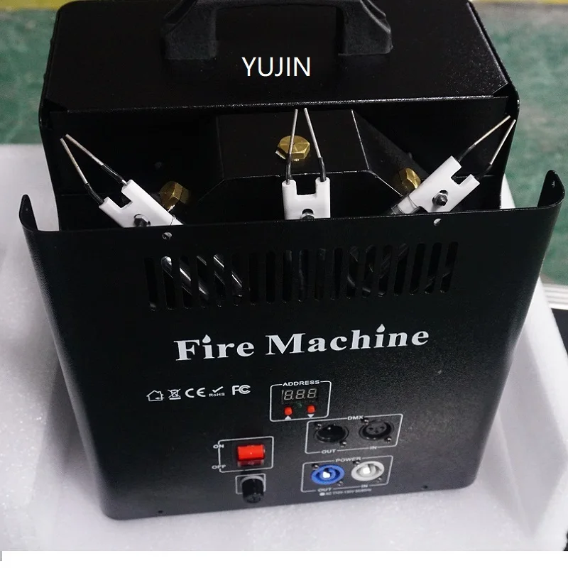 

NEW 3 Heads Flame DMX Fire Projector Machine for stage effect show