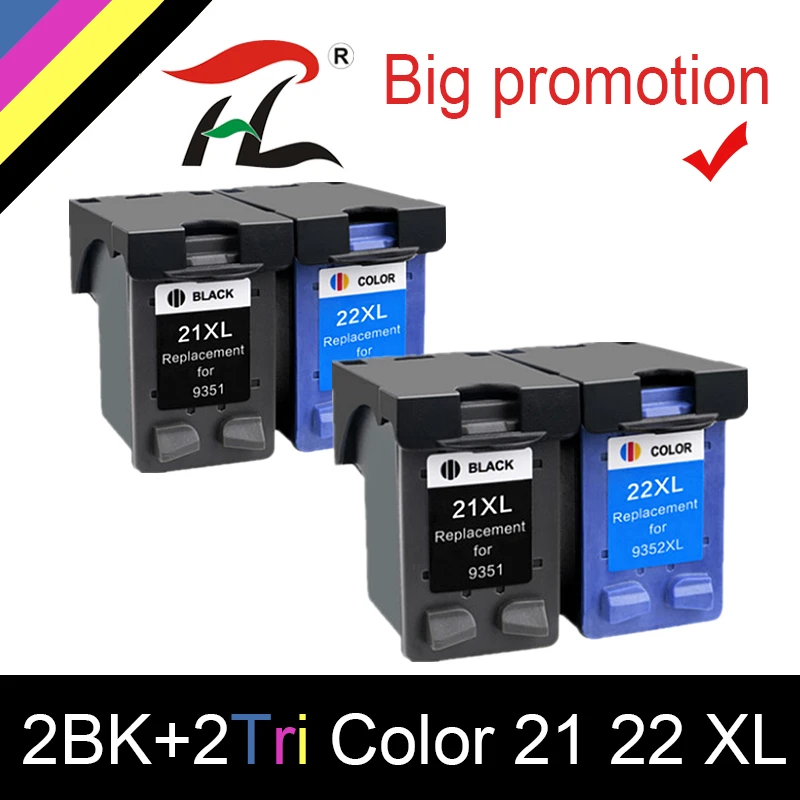 4 шт. картриджи для принтера hp 21 HP21 HP 21xl Deskjet F380 F2180 F2280 F4180 F4100 F2100 F2200 F300 | Компьютеры и