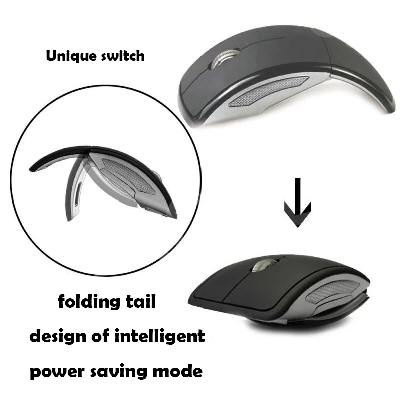 Vaorlo-mini Mouse Portátil sem Fio 2.4g Dobrável Viagem Receptor Usb Óptico Ergonômico Mouse Office para pc Laptop Gamers - Imagem 6
