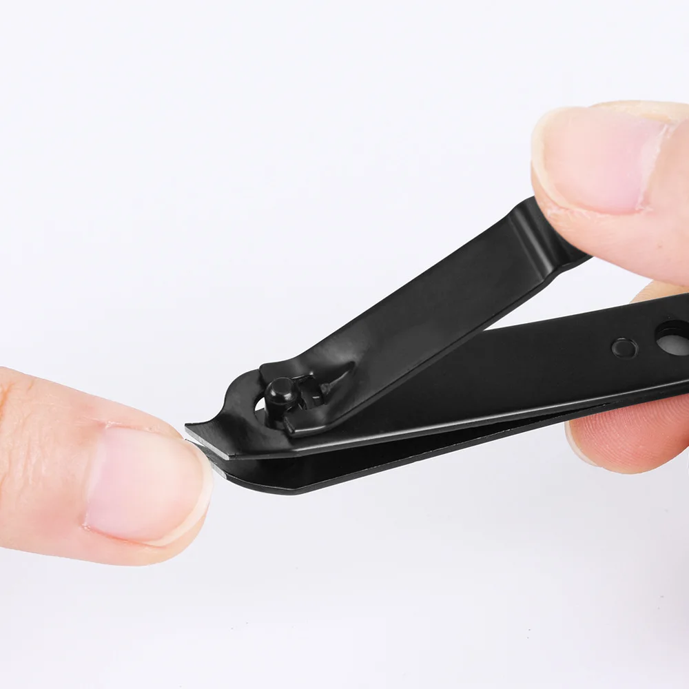 

Black Carbon Steel Nail Clippers Oblique Square Check Nail Cutting Single Anti-splash Nail Nipper Manicure Tool MD40