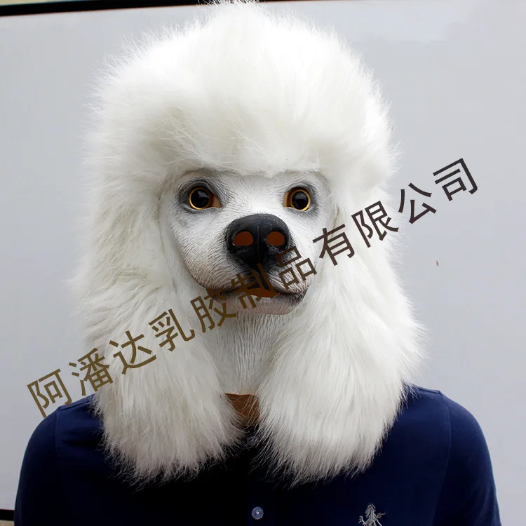 

Christmas Ornaments Poodle Mask Party Ball Performance Props Latex Material Halloween Mask Pre-
