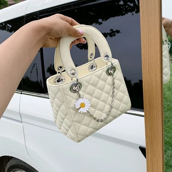 

Elegant Women Small Tote Bag 2020 Summer Quality PU Leather Female Designer Handbag Lattice Shoulder Messenger Bags Dropshipping