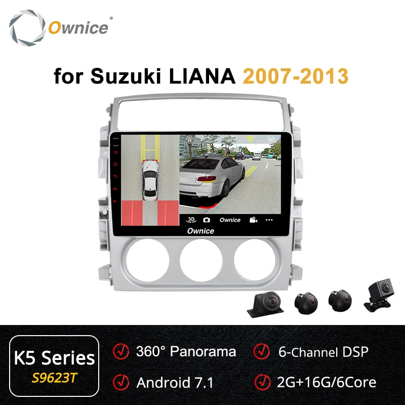 Ownice K3 K5 K6 8 ядерный 2G+ 3 2G Android 9,0 автомобильный DVD gps для Suzuki Liana 2007-2013 Авторадио gps 4G LTE DSP 360 panorama - Цвет: S9623 K5 Series
