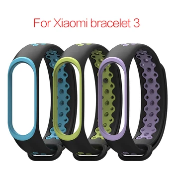

Silicone Sport Wrist Strap For Xiaomi Mi Band 3 4 Wristband Sports Version Two-color Replacement Strap