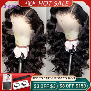 

HD Transparent Lace Wig Loose Wave Human Hair Wigs Pre Plucked With Baby Hair Brazilian Deep Part Lace Wig 28inch 180 Density