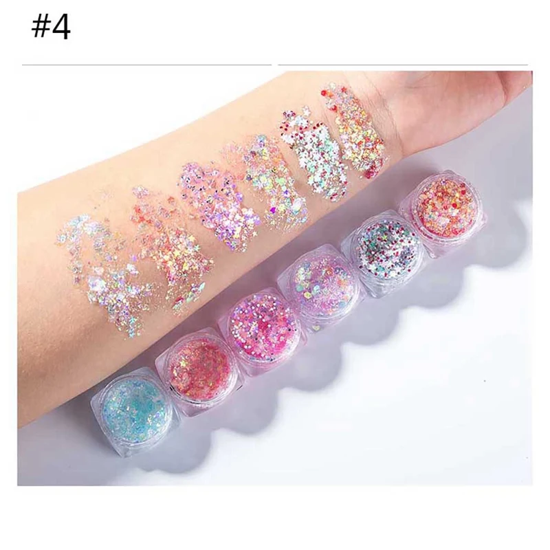 Долговечные блестящие водонепроницаемые светящиеся блестящие тени для век со звездой алмазные гелевые блестки Набор теней для век