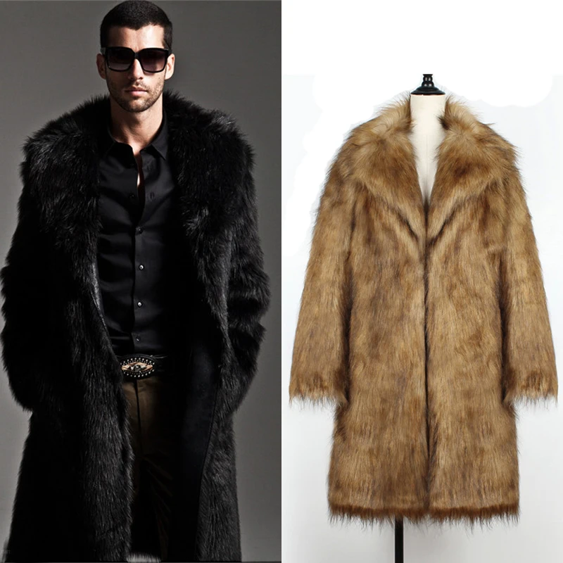 

Lanshifei Newest Fashion Fake Fur Jacket Men Winter Thicken Faux Fur Jackets Coats Windproof Jacket Male Jaqueta Masculina Coat
