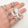 Large Etched Out Hatchet Man Charm Juggalo/Juggalette Necklace Pendant Stainless Steel Jewelry N Chain 4mm 24 In 6