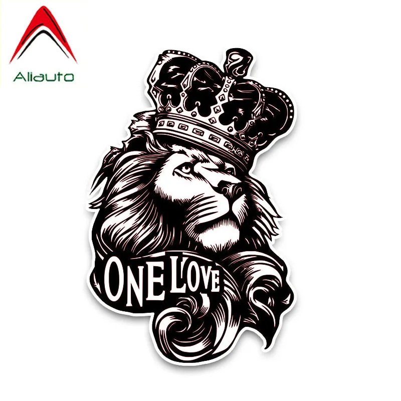 Aliauto Personality Fashion Car Sticker One Love Lion Crown PVC High Quality Animal Reflective Decal Accessories 10cm*15cm | Автомобили и