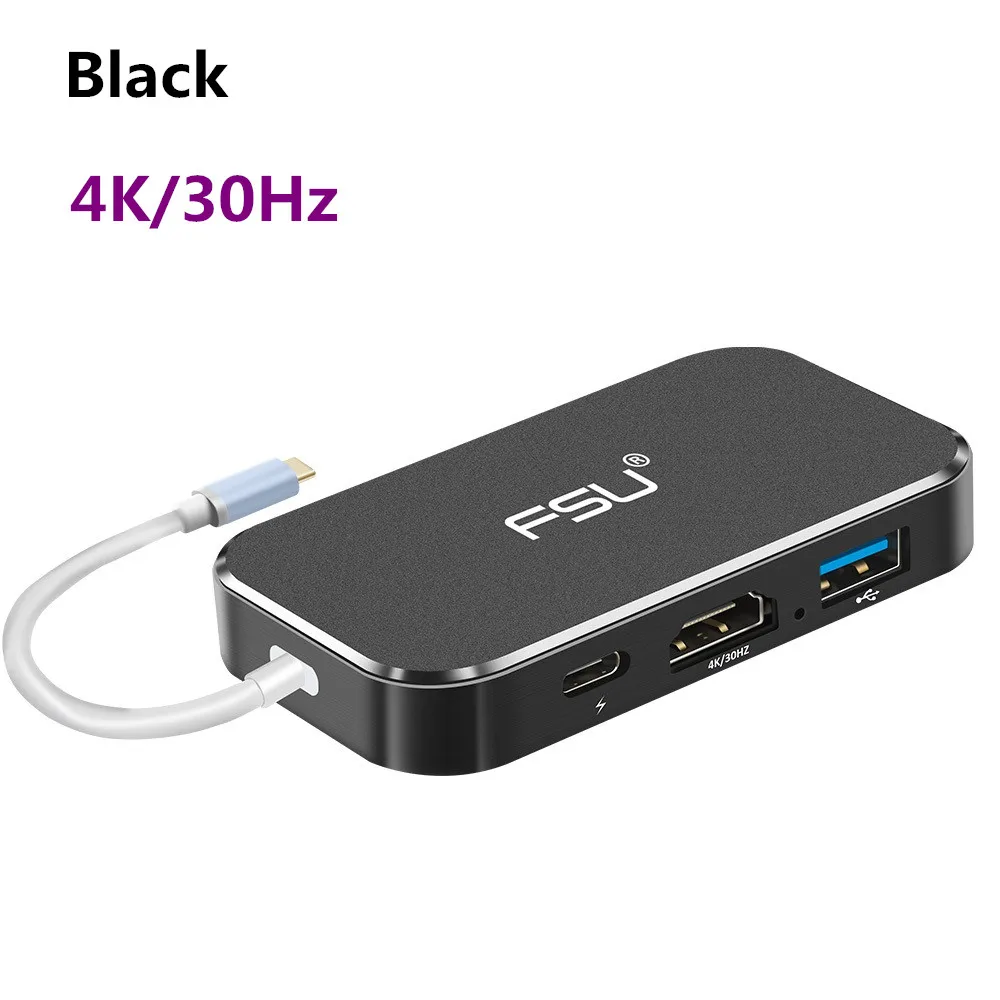 4K 30HZ Thunderbolt 3 док-станция USB C type C к HDMI 4K 60 Гц концентратор PD 100 Вт зарядный адаптер type-c концентратор для MateBook проектор Разветвитель переключатель - Цвет: 4K 30HZ