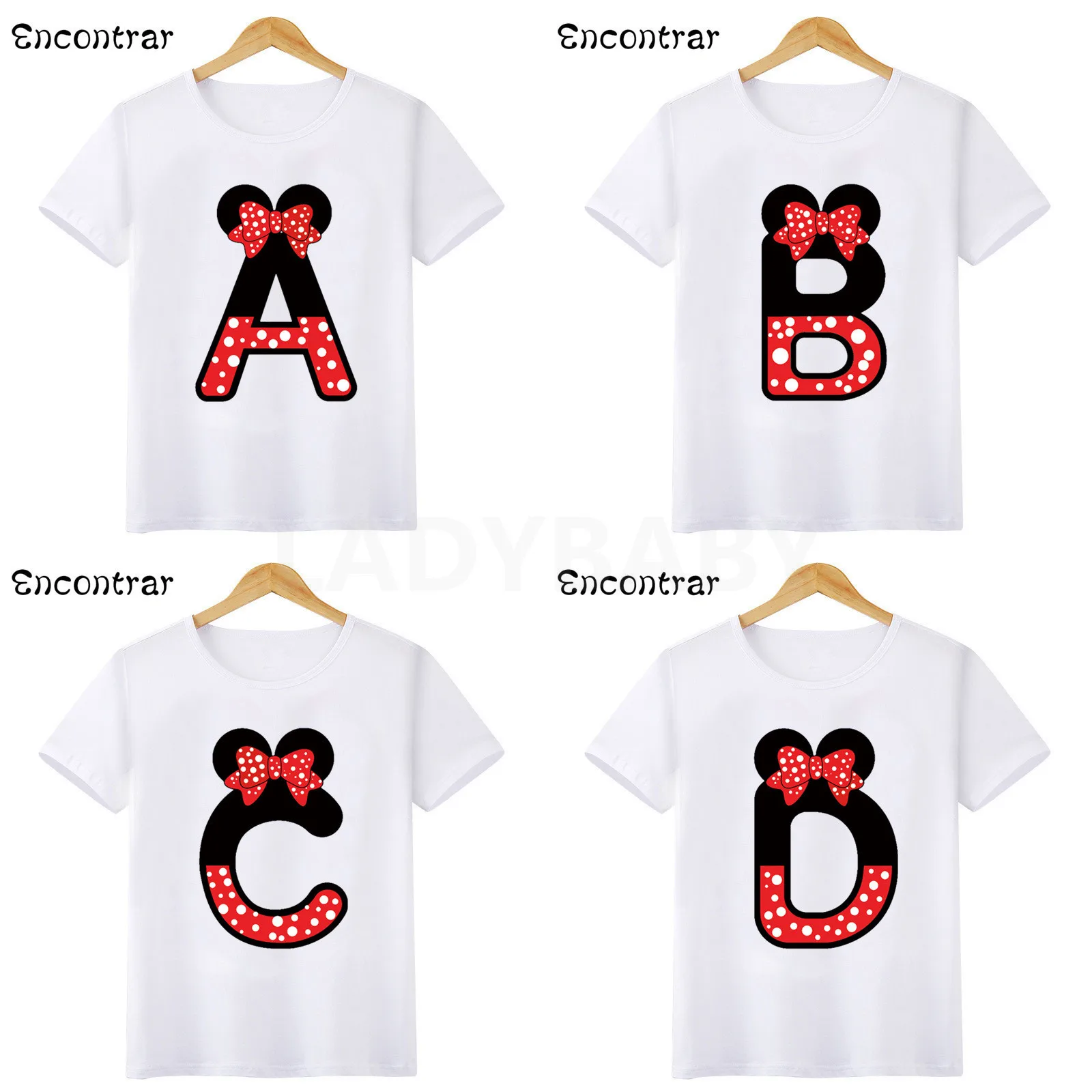 Boys Tops Kids t-Shirts Funny Baby-Girls Children Summer Cute Mouse Letters-Print 26