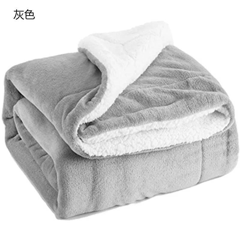 Yomdid фланелевое одеяло Двухслойное толстое шерпа пледы одеяло для зимы мягкий диван кровать диван Frazadas Mantas De Cama Cobertor - Цвет: Gray