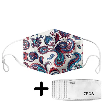 

Classic Paisley Pattern Prints Mouth Mask Non-disposable Washable Elastic Ustproof Face Masks Activated Carbon PM2.5 Filter