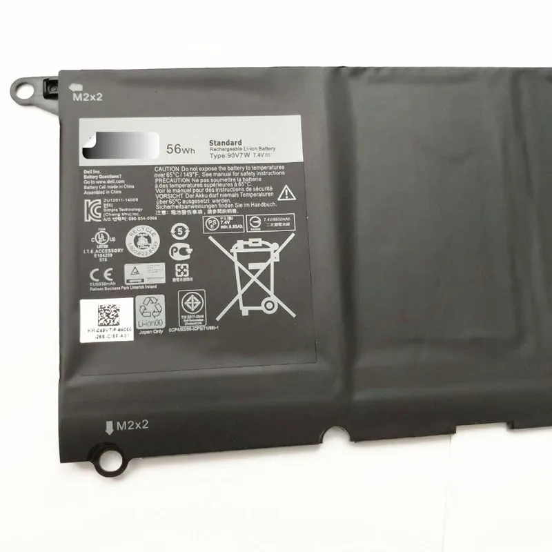 7,6 V 56Wh 90V7W JD25G JHXPY Батарея для Dell XPS 13 9343 9350 1708 13D-9343 P54G