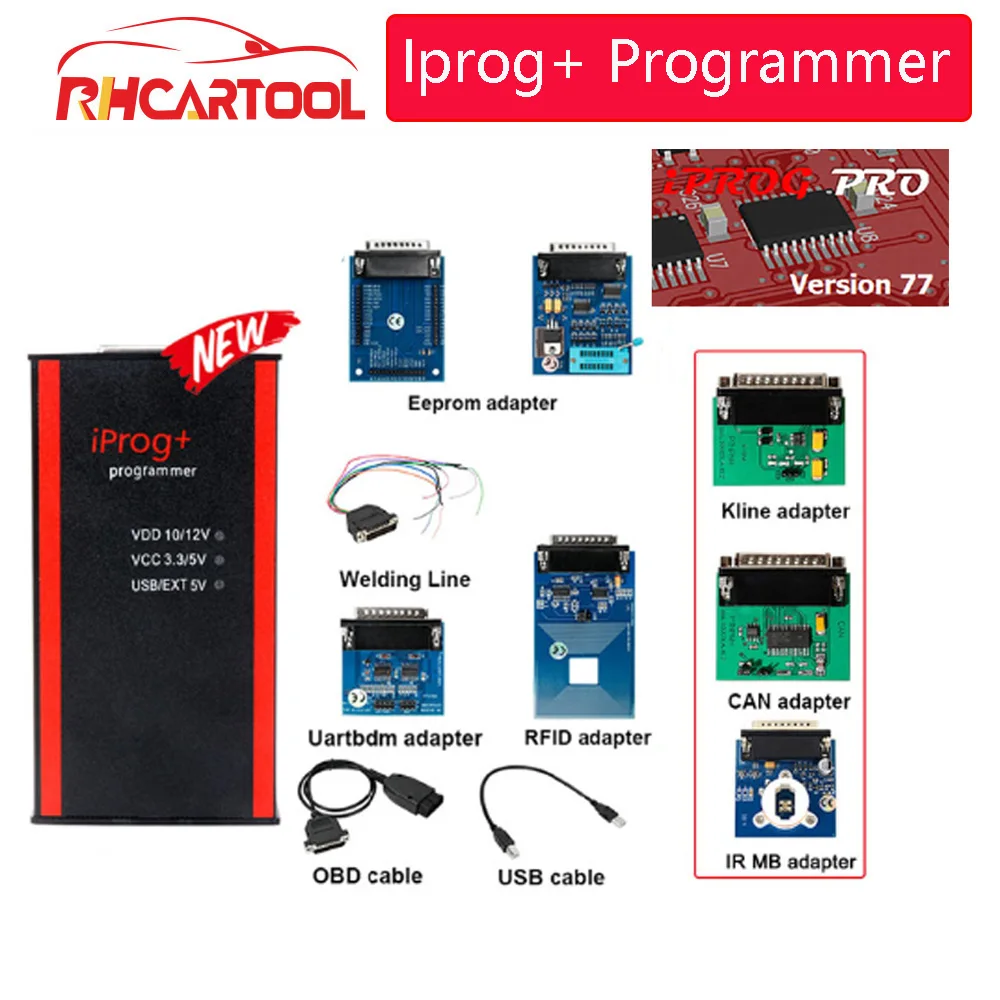 OBD2 лучший Iprog+ программатор поддержка IMMO+ коррекция пробега+ сброс подушки безопасности Iprog Pro до Замена Carprog/Digiprog/Tango