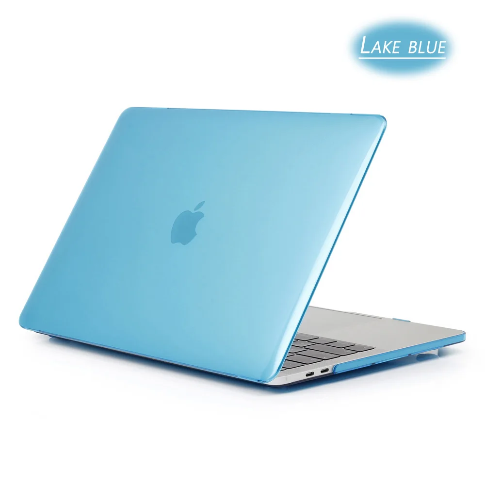 Прозрачный чехол с кристаллами для Apple Macbook Air Pro retina 11 12 13 15, чехол для ноутбука с сенсорной панелью+ прозрачная пленка для клавиатуры - Цвет: Lake blue