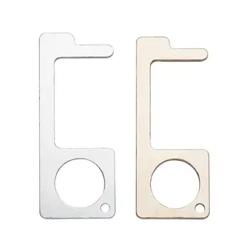

Hygiene Hand Antimicrobial Brass EDC Door Opener Metal Multifunctional Keychain Portable Elevator Tool Door Handle non contact