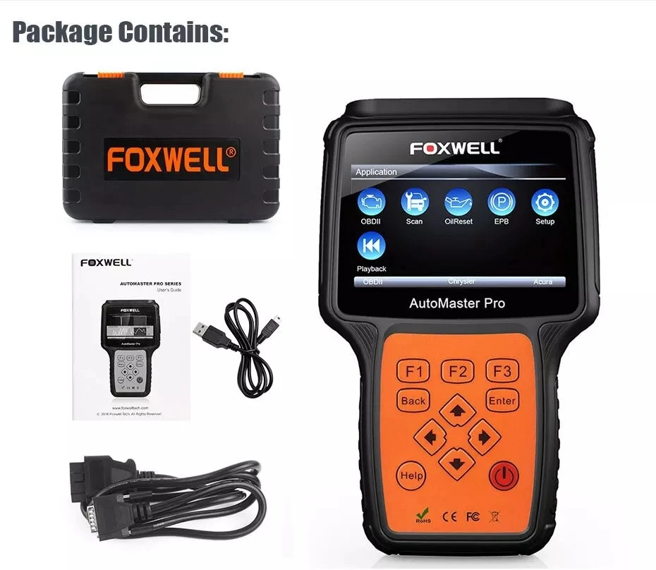 FOXWELL NT614 OBD2 сканер двигателя ABS подушки безопасности srs считыватель кодов передачи EPB сброс масла автомобиля Диагностика OBD 2 Автомобильный сканер