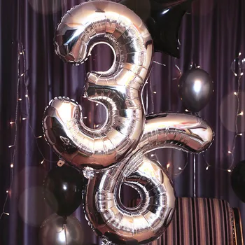

32inch Foil Number Balloons Happy Birthday Balloon 1st Birthday Party Decorations Kids Baby Shower Boy Girl Party Ballons Number