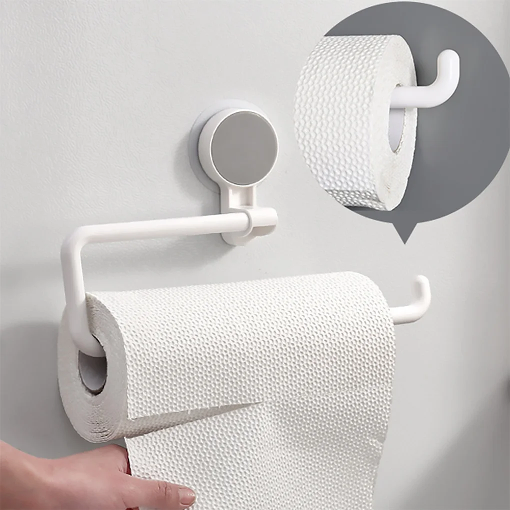 

Wall-mounted Toilet Roll Paper Holder Towel Bar Self Adhesive Kitchen Bathroom Tissue Hanger Rack