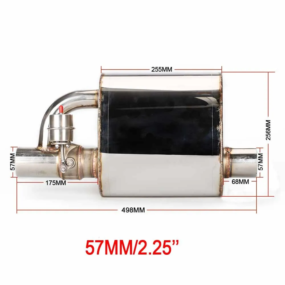 Нержавеющая сталь " 2,5" " вход/выход наконечник на один глушитель выхлопа клапан выхлопа выреза с беспроводным пультом дистанционного управления Набор