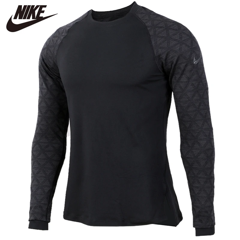 Original NIKE AS M NP TOP LS UTILITY THRMA cotton Soft Tshirts Black Comfortabe Clothing Limited Sale - Цвет: 929704-010