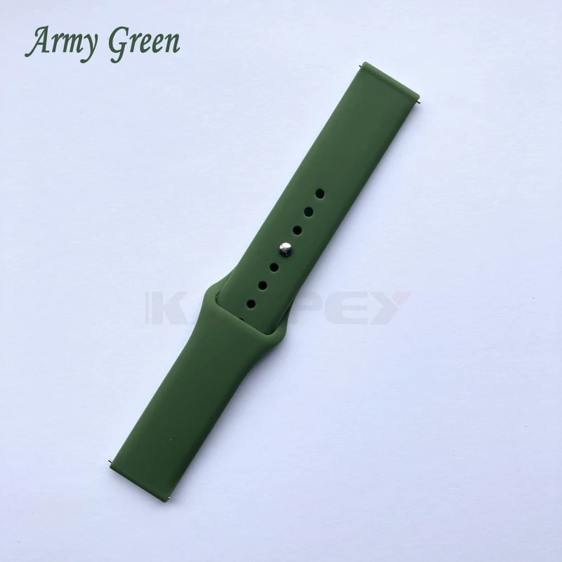 Силиконовый мягкий ремешок для Xiaomi Mijia, кварцевые часы, носимый браслет, Xiaomi Soft Sport, 20 мм, умные браслеты, ремешок для часов - Цвет: Army Green