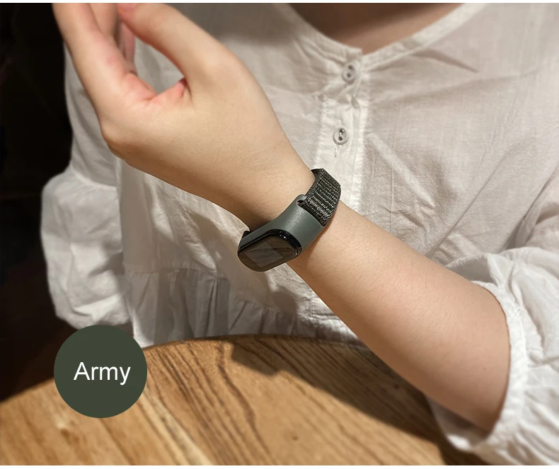 Нейлоновый ремешок с чехлом чехол для Xiao mi Band 4 наручный ремешок спортивный браслет для Xiaomi mi 3 correa браслет Ремешки для наручных часов - Цвет ремешка: Army