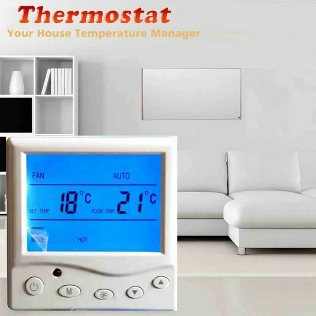 

Central Air-conditioning Digital LCD Thermostat 4 Adjustable Wind Modes 220V Programmable Air Heating Controller
