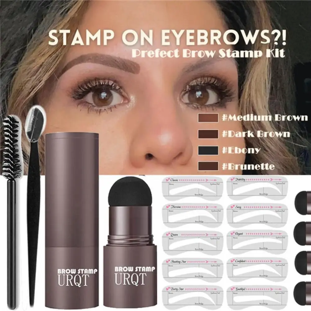 Eyebrow Stamp Shaping Powder Stencils Brushes Stick Hair Makeup Perfect Line Shadow Contour Kit Cosm W6r1 |