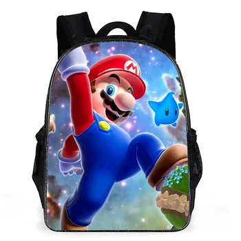 

16 Inch Super Mario Backpack Children Cartoon Sonic Backpacks Boys Girls SchoolBag For Kindergarten Daily Backpack Kids BookBag