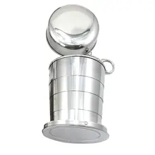 HOOMIN Складная чашка из нержавеющей стали с брелком Портативные Выдвижные Телескопические Складные стаканы Питьевая чашка для наружного использования