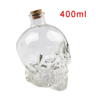 Bottle-400ml Хрустальные стеклянные кружки с черепом, прозрачные бутылки для шампанского, коктейлей, пива, кофе, вина, Набор чашек, контейнеры для напитков - Цвет: Bottle-400ml