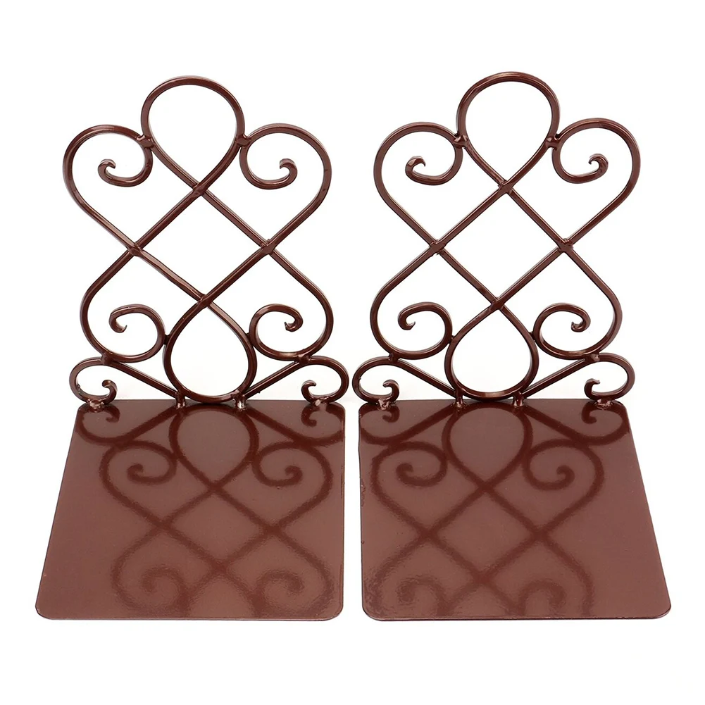 

1pair School Holder Kids Documents Stationery Book End Student Iron Stand Desktop Organizer Thick Shelf Home Office Support