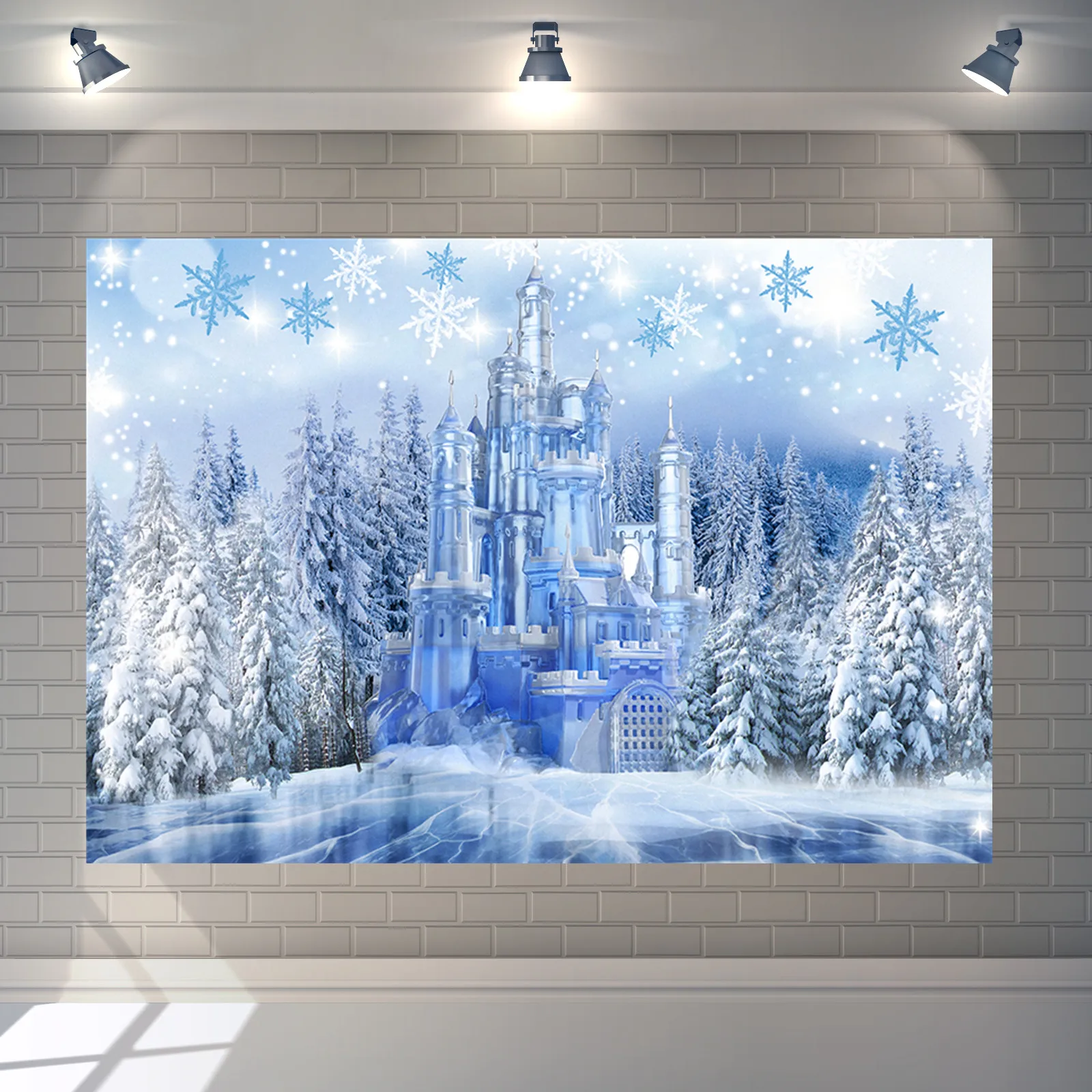 Castle Ice and Snow Backdrop for Baby Birthday Party Decor Cartoon Photography Background Plinth Cover | Электроника