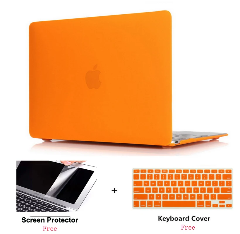 Матовый жесткий чехол для ноутбука, защитный чехол для Macbook Air Pro с retina Touch Bar 11 12 13 15 16 дюймов - Цвет: Orange