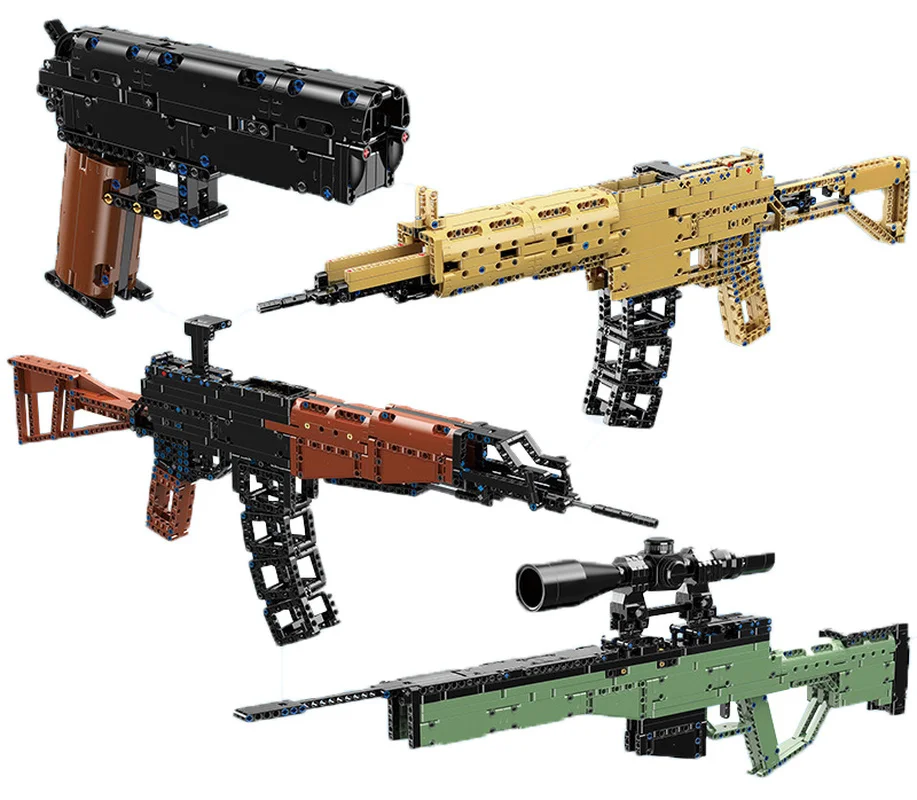 Военная Униформа пустынный Орел AK47 M416 AWM снайперской Модели Строительные блоки