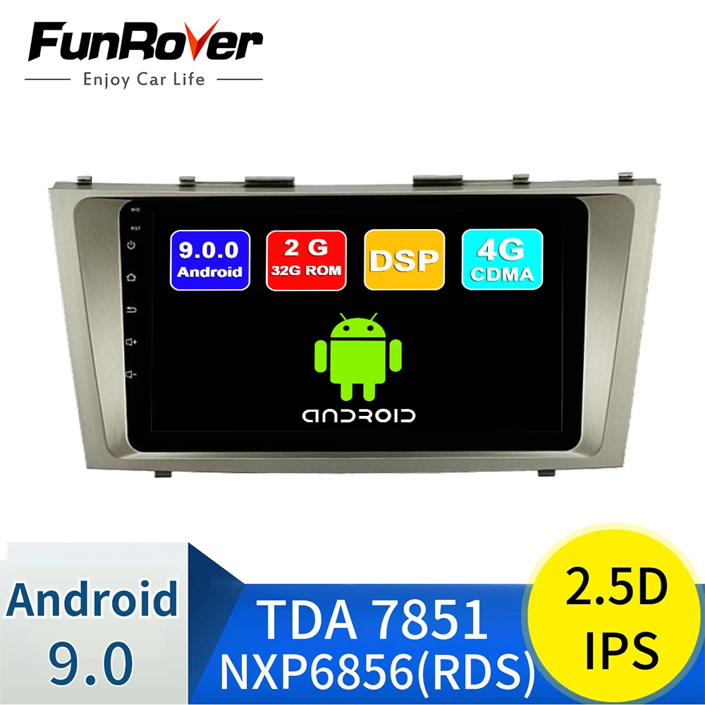 FUNROVER 2.5D+ ips Штатная магнитола для Тойота Камри 7 40 50 Toyota Camry 7 40 50 2006 20010 2011 Android 9.0, до 4-ЯДЕР, до 2+ 32ГБ DSP 2DIN автомагнитола 2 DIN DVD GPS мультимедиа автомобиля головное устройство