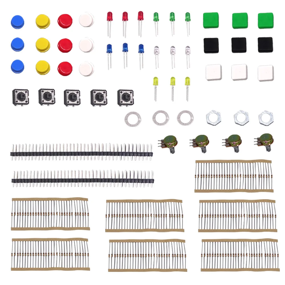 1 sets Handy Portable Resistor Kit/Starter Kit UNO R3 LED potentiometer tact switch pin header | Электронные компоненты и