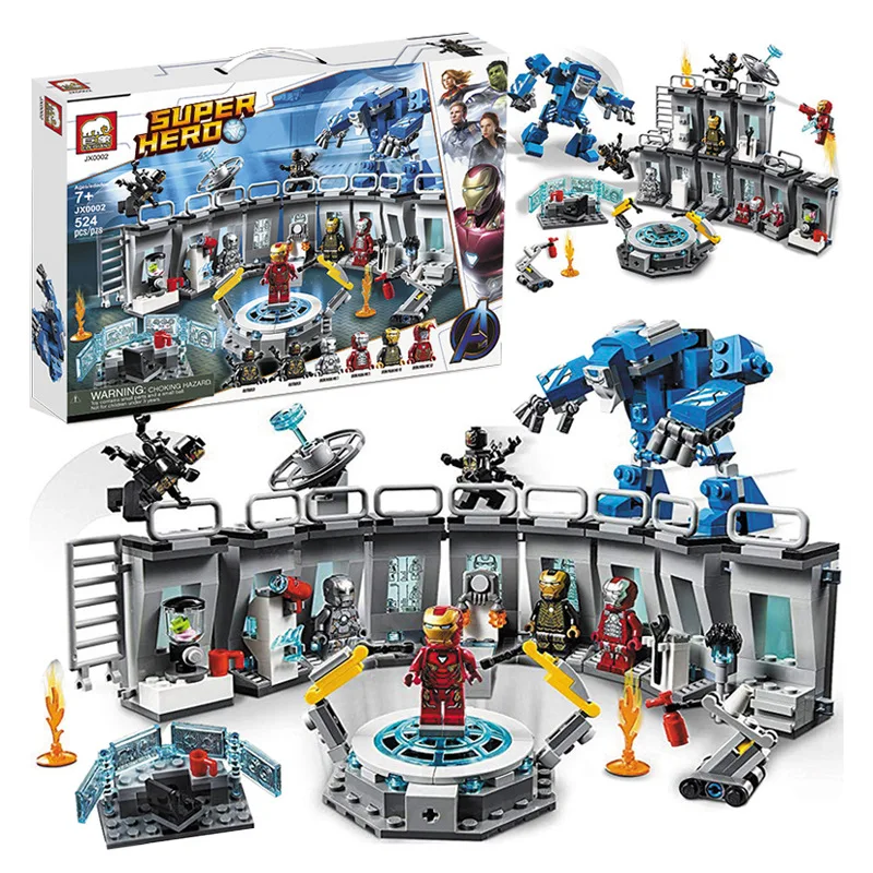 

Legoinglys Avengers Endgame Iron Man Hall Of Armores Building Blocks Kit Bricks Marvel Movie Model Kids Toys For Children Gift