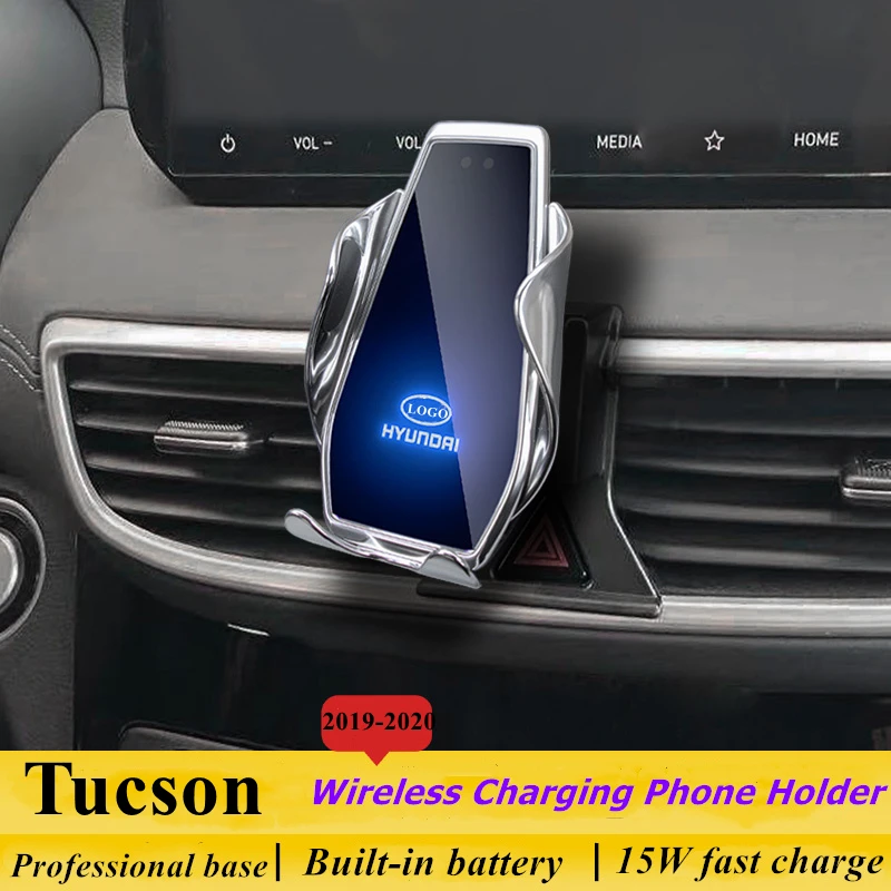 For Hyundai Tucson 2019 2020 Car Phone Holder Air Vent Wireless Charger