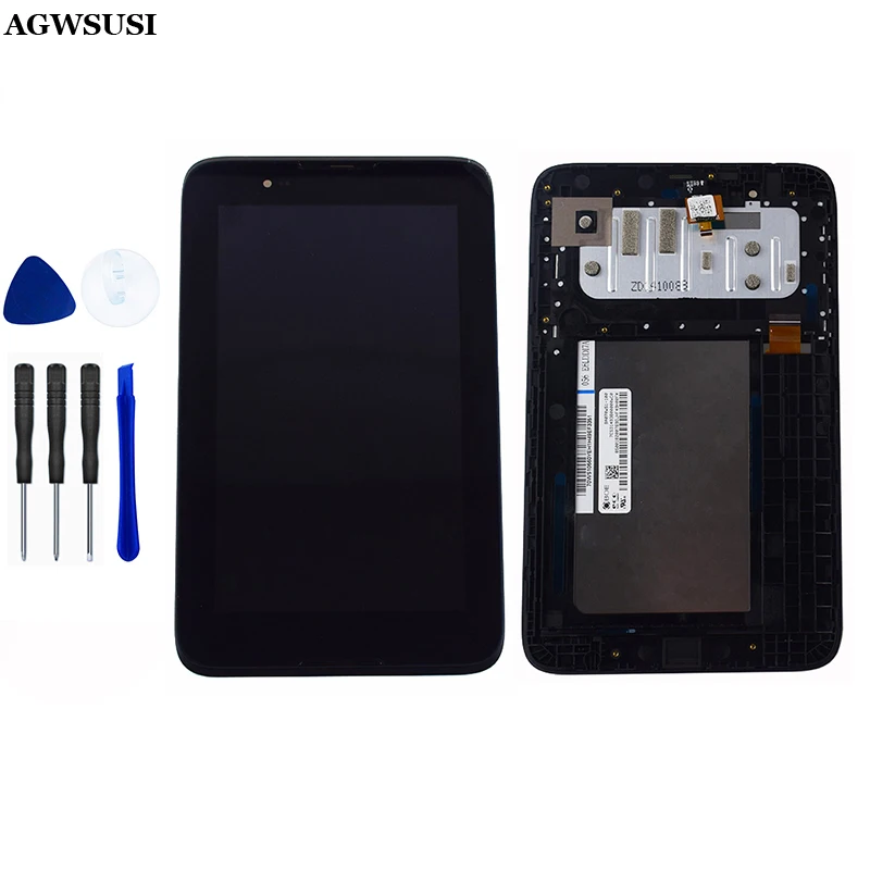 

Black / White Full LCD Display Monitor + Touch Screen Digitizer Sensor Panel Glass Assembly Frame For Lenovo A7-30 A3300 A3300HV
