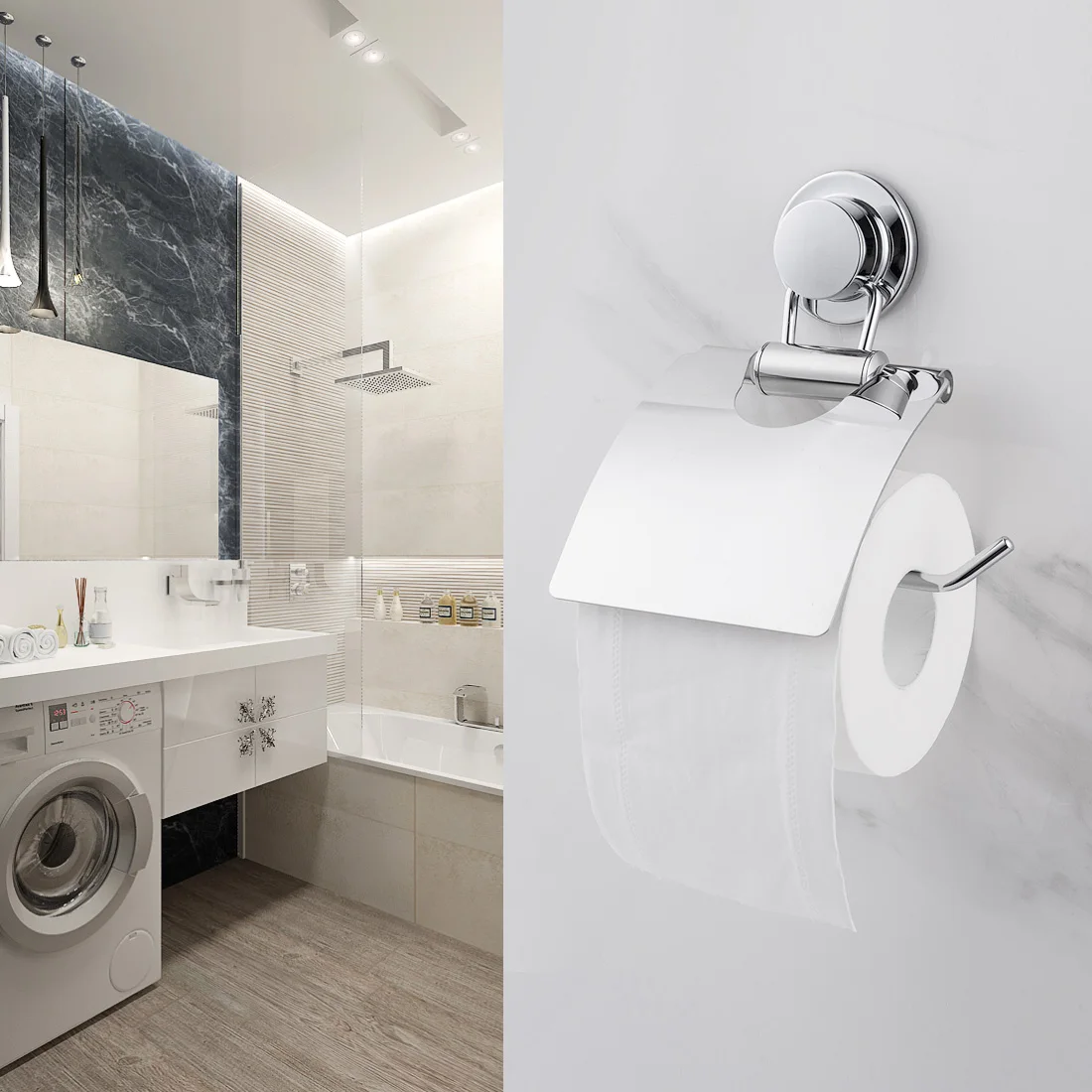 Smartloc из нержавеющей стали на присоске настенный держатель для бумаги, стойка для туалетной бумаги, полки для хранения для ванной комнаты, аксессуары