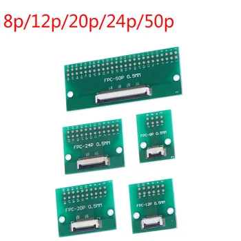 

1PCS 8P/12P/20P/24P/50Pin 0.5mm FFC FPC to DIP 2.54mm PCB Converter Board Adapter Socket Plate Welding With Connector