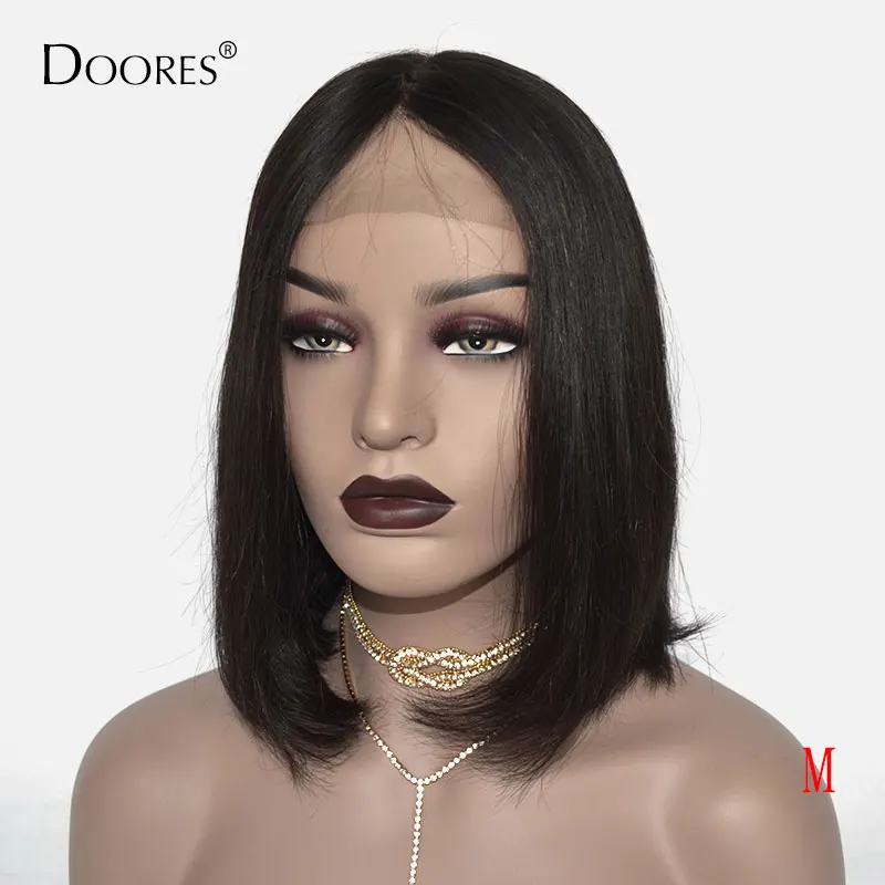 

Doores Hair Straight Lace Front Human Hair Wigs M 13x4 Short Bob Wigs 8''-24''150% Brazilian Remy Wigs For Women Natural Color