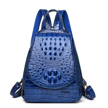 

Women Alligator Leather Backpack Student Vintage Solid Large Capacity Outdoor Backpack Phone Laptop Travel backpack high quality