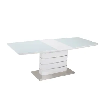 

Table ZURICH scalable, lacquered white, white crystal, 140 ~ 180x80 cms
